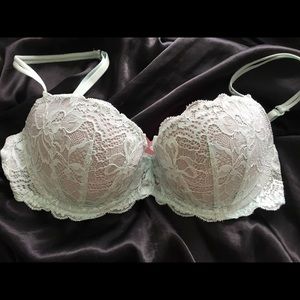PINK Victorias Secret Push-up Bra 34C mint green